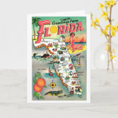 Vintages Paradies Florida Karte (Gelbe Blume)