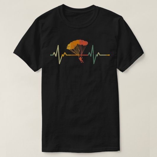 Vintages Paraglider-Geschenk Herzschlag Skydive Pa T-Shirt (Design vorne)