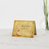 Vintages Parchment Blumenzehen Dankeschön-Karte Dankeskarte (Vorderseite)