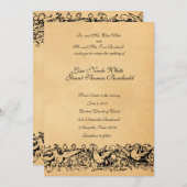 Vintages Parchment-Design Einladung zur Hochzeit (Vorne/Hinten)