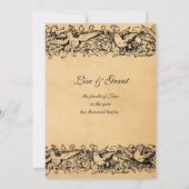 Vintages Parchment-Design Einladung zur Hochzeit (Rückseite)