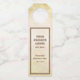 Vintages Parchment - Ihr persönliches Label Wein Flaschenanhänger