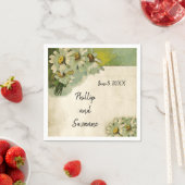 Vintages Parchment und Tageszeitenheirat Serviette (Beispiel)