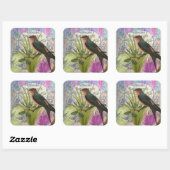 Vintages Parfüm-Label für Vogel Quadratischer Aufkleber (Blatt)