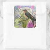 Vintages Parfüm-Label für Vogel Quadratischer Aufkleber (Tasche)