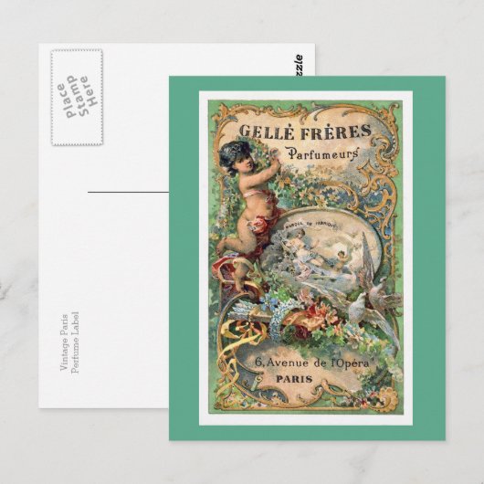 Vintages Parfume-Label Postkarte (Vorne/Hinten)