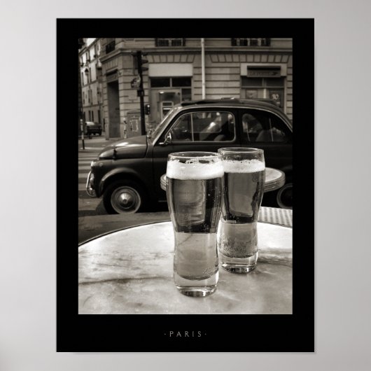 Vintages Paris Bistro Black and White Fotografy Poster (Vorne)