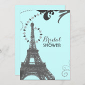 Vintages Paris-Brautparty Einladung (Vorne/Hinten)