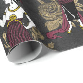 Vintages Paris Burgund und Imitate Geschenkpapier (Rolleneckpunkt)