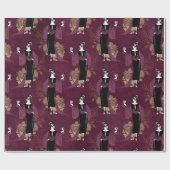 Vintages Paris Burgund und Imitate Geschenkpapier (Flach)