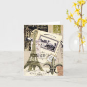 Vintages Paris-Collage… notecard Karte (Gelbe Blume)