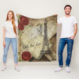 Vintages Paris-Design Fleecedecke