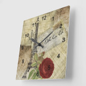 Vintages Paris-Design Quadratische Wanduhr (Winkel)