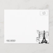Vintages Paris-Eiffelturm-Label Postkarte (Rückseite)