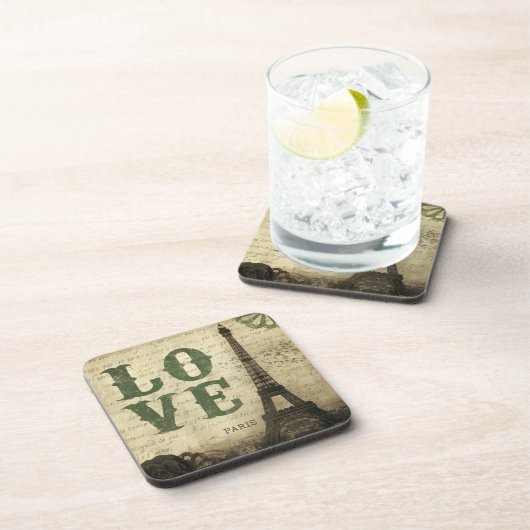 Vintages Paris Getränkeuntersetzer (Rechte Seite)