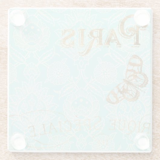 Vintages Paris-Gold-Design Glasuntersetzer (Rückseite)