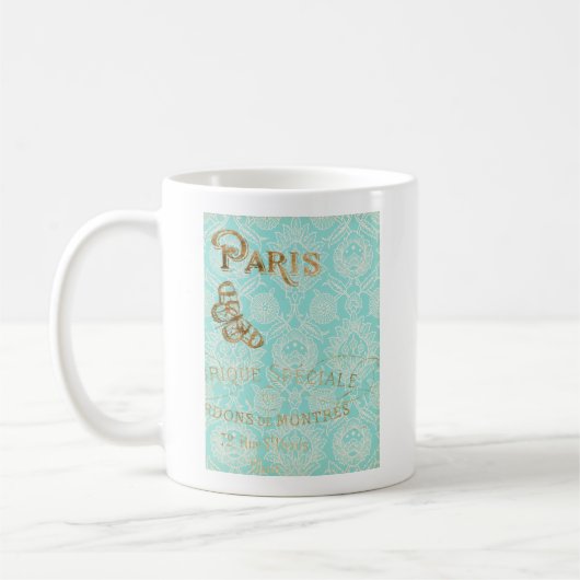 Vintages Paris-Gold-Design Kaffeetasse (Links)