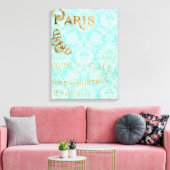 Vintages Paris-Gold-Design Leinwanddruck (Insitu (Wohnzimmer))