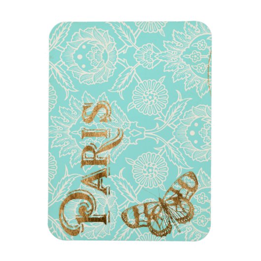 Vintages Paris-Gold-Design Magnet (Vertikal)