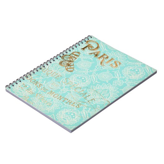 Vintages Paris-Gold-Design Notizblock (Linke Seite)