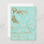 Vintages Paris-Gold-Design Postkarte (Vorne/Hinten)
