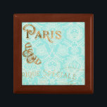 Vintages Paris-Gold-Design Schmuckschachtel<br><div class="desc">Vintages Paris Gold Design. Künstler: Jennifer Goldberger. Bild-ID: 112337D.</div>