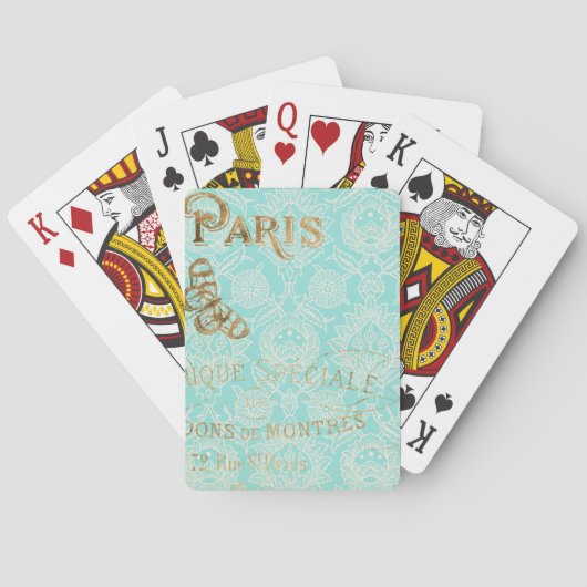 Vintages Paris-Gold-Design Spielkarten (Rückseite)