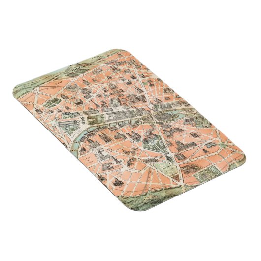 Vintages Paris Map Flexible Magnet (Rechte Seite)