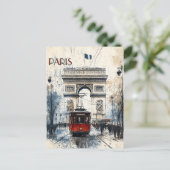 Vintages Paris mit dem Triumphbogen Postkarte (Stehend Vorderseite)