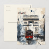 Vintages Paris mit dem Triumphbogen Postkarte (Vorne/Hinten)