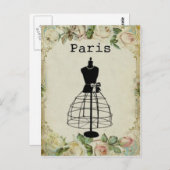 Vintages Paris Mode Dress Form Postkarte (Vorne/Hinten)