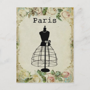 Vintages Paris Mode Dress Form Postkarte