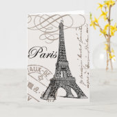 Vintages Paris... notecard Karte (Gelbe Blume)
