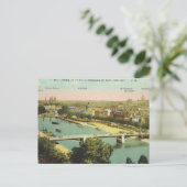 Vintages Paris, Panorama über der Seine Postkarte (Stehend Vorderseite)