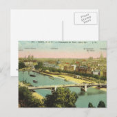 Vintages Paris, Panorama über der Seine Postkarte (Vorne/Hinten)