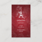 Vintages Paris-Postkarten-Rot Visitenkarte (Rückseite)