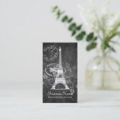 Vintages Paris-Postkarten-Schwarzes Visitenkarte (Stehend Vorderseite)