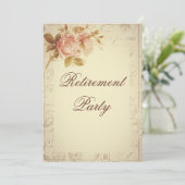 Vintages Paris Postmarks Chic Rose Rente Einladung (Stehend Vorderseite)