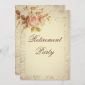 Vintages Paris Postmarks Chic Rose Rente Einladung (Vorne/Hinten)