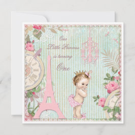 Vintages Paris Princess Shabby Chic 1. Geburtstag Einladung