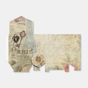 Vintages Paris Roses Lock & Key Shabby Chic Geschenkschachtel