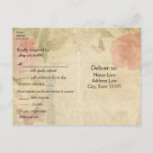 Vintages Paris Roses Lock & Key Wedding RSVP Einladungspostkarte (Rückseite)