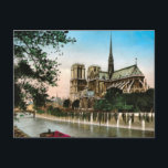 Vintages Paris, Seine und Ile de Notre Dame Postkarte<br><div class="desc">Vintages Paris,  Seine und Ile de Notre Dame</div>