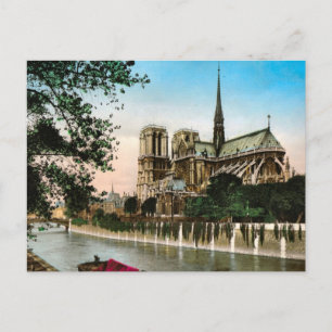 Vintages Paris, Seine und Ile de Notre Dame Postkarte