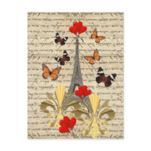 Vintages Paris und Schmetterlinge