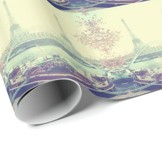 Vintages Paris-Verpackungs-Papier Geschenkpapier (Rolleneckpunkt)