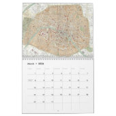 Vintages Paris zeichnet Kalender auf (Mär 2026)