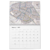 Vintages Paris zeichnet Kalender auf (Feb 2027)