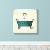 Vintages Pariser Bad Leinwanddruck (Insitu (Holzboden))