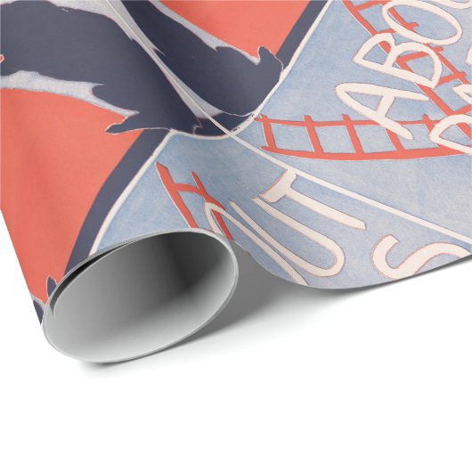 Vintages Pariser Buchcover Geschenkpapier (Rolleneckpunkt)